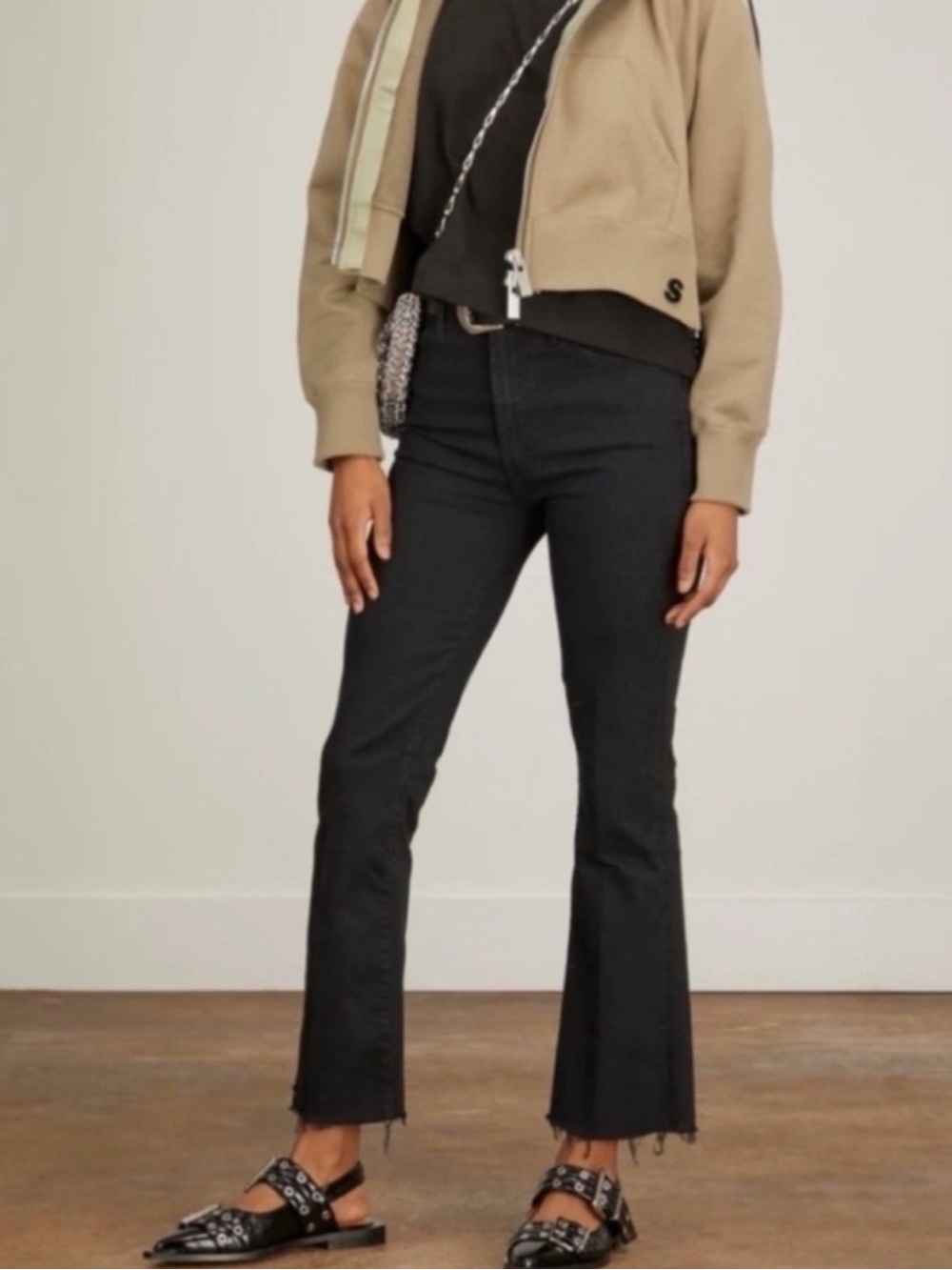 MOTHER The Hustler Ankle Fray Jean High Rise Frayed Hem in Not Guilty Black 27 - Picture 11 of 11